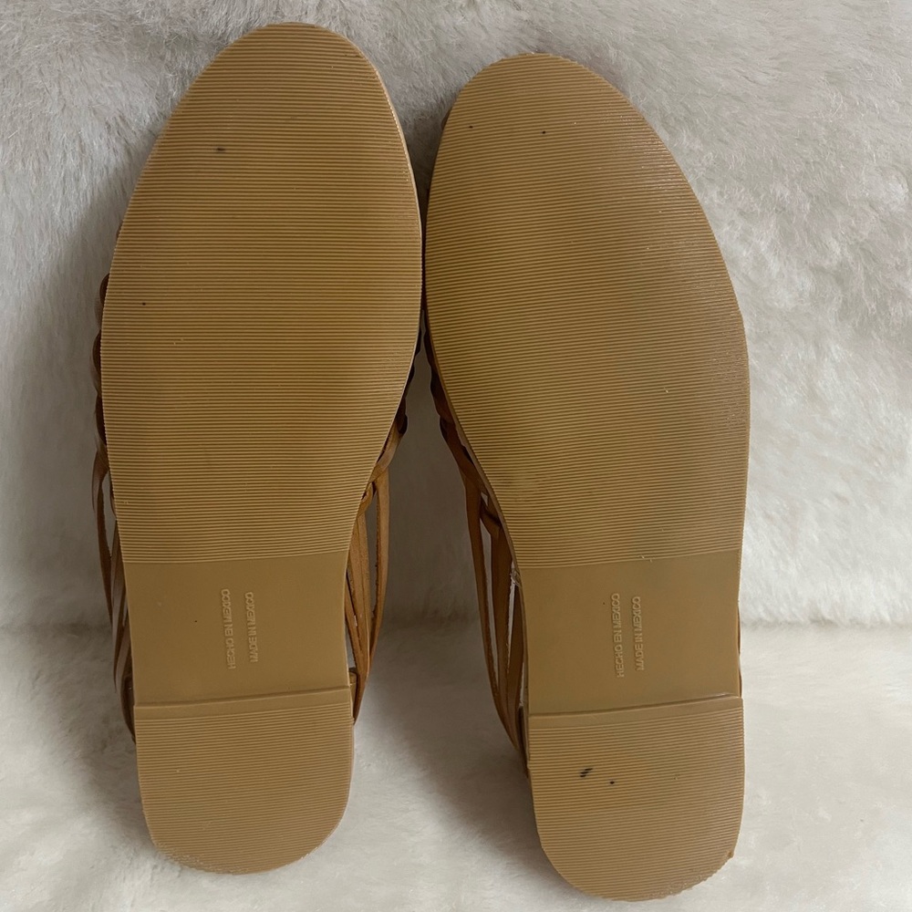 Armandos Huaraches Loafers Almond Tan Woven Leather Slip On Flats Sz 5Mex US8 - Picture 5 of 6
